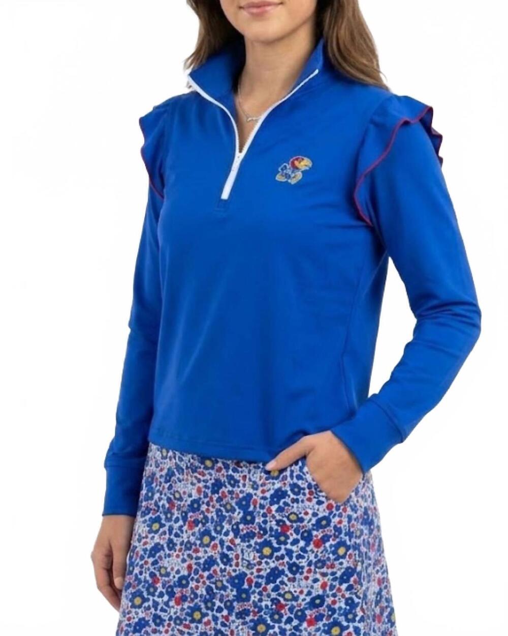 NEW SMITH & QUINN grayson quarter zip pullover in kansas blue